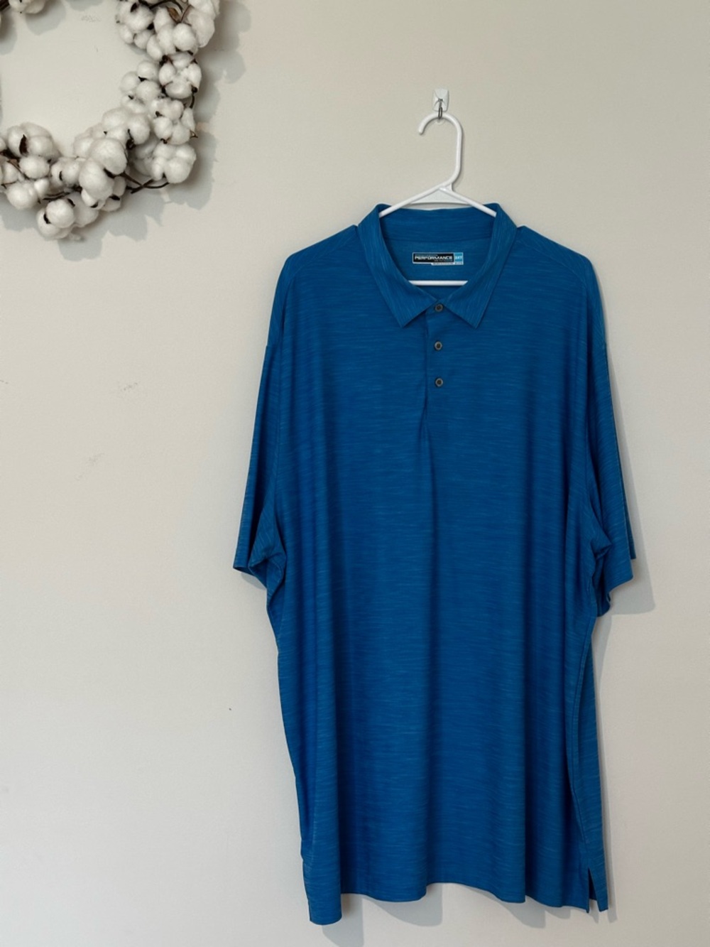 Roundtree & Yorke Men's Teal-Blue Performance Polo